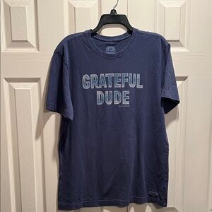 Life Is Good Men's Blue Grateful Dude T-Shirt 100% cotton